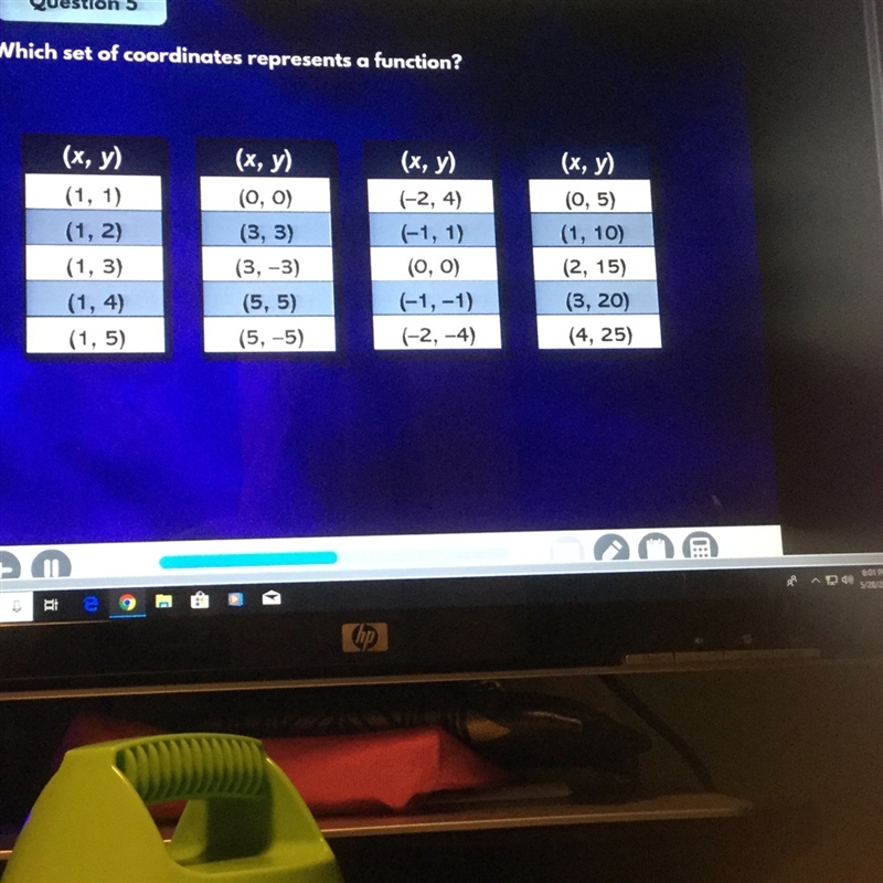 Which set of coordinates represents a function-example-1