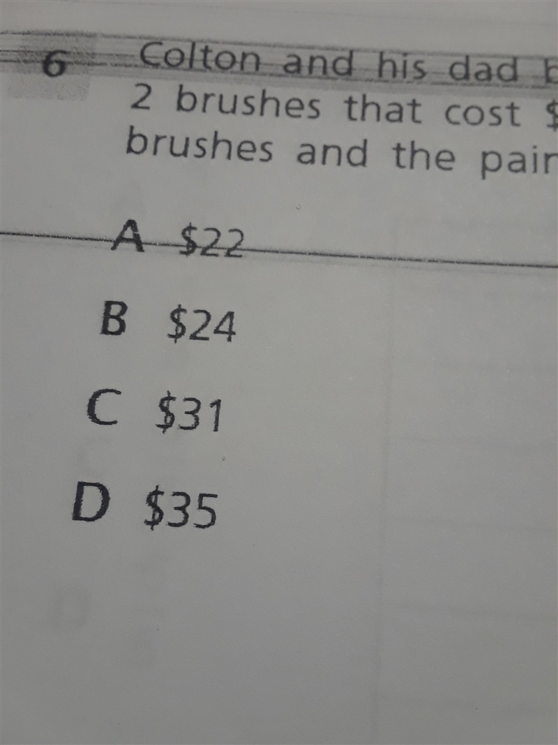 Colton and his dad bought a gallon of paint that cost $13. They also bought 2 brushes-example-1