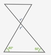 Find the measure of angle x in the figure below: 60° 50° 110° 70°-example-1