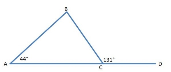 Use this image to answer questions 5 & 6. < BAC = 44° and < BCD = 131° 5.What-example-1