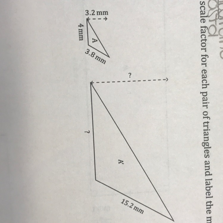 Determine the scale factor for each pair of triangles-example-1