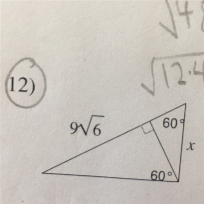 Find the missing side length of X-example-1