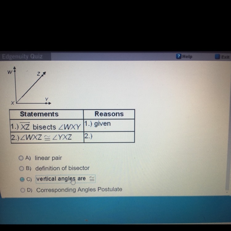 What is the missing reason from the following proof? (The answer is NOT C.)-example-1