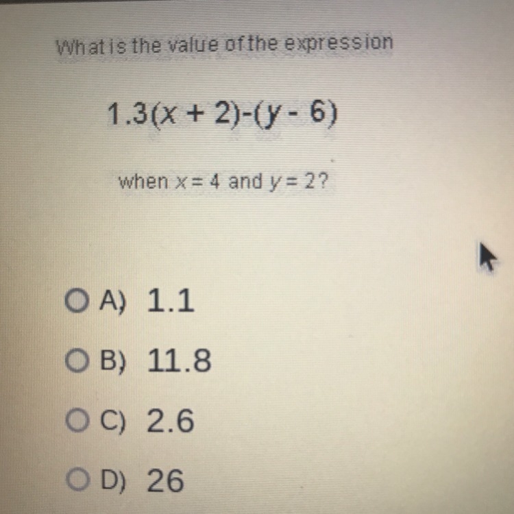 1.3( x + 2 )-( y - 6) Help please-example-1