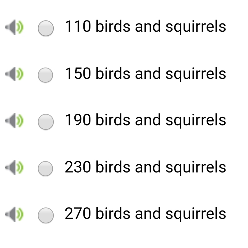 The first day, Brian saw 31 birds and twice as many squirrels as birds. The second-example-1