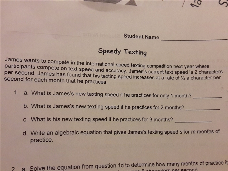 1c.What is his new texting speed if he practices for 3 months-example-1