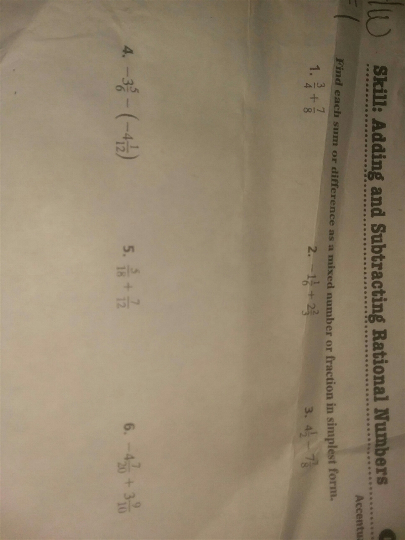 Find each sum or difference as a mixed number or fraction in simplest form.-example-1