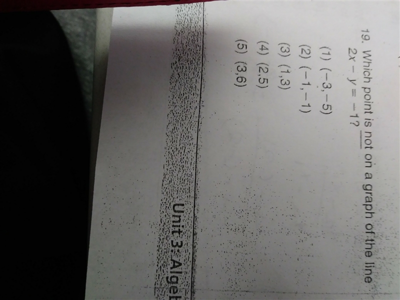 Which point is not on a graph of the line 2x-y=-1-example-1