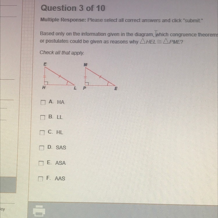 Based only on the information given in the diagram which congruence theorem or postulates-example-1