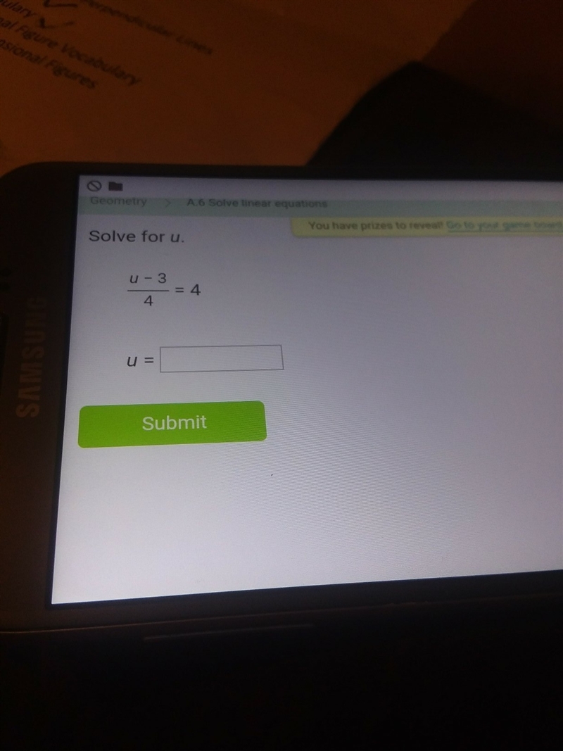 U-3/4=4 please help me ty-example-1