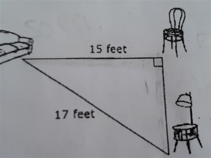 What is the lenght of the distance between the chair and the end table ?-example-1