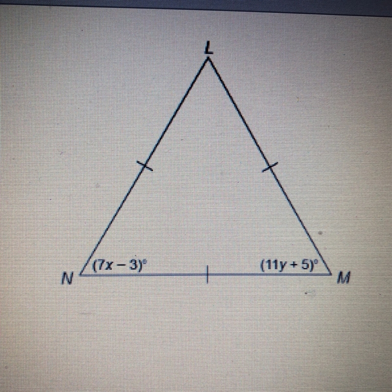 In triangle LNM, what is the value of x?-example-1