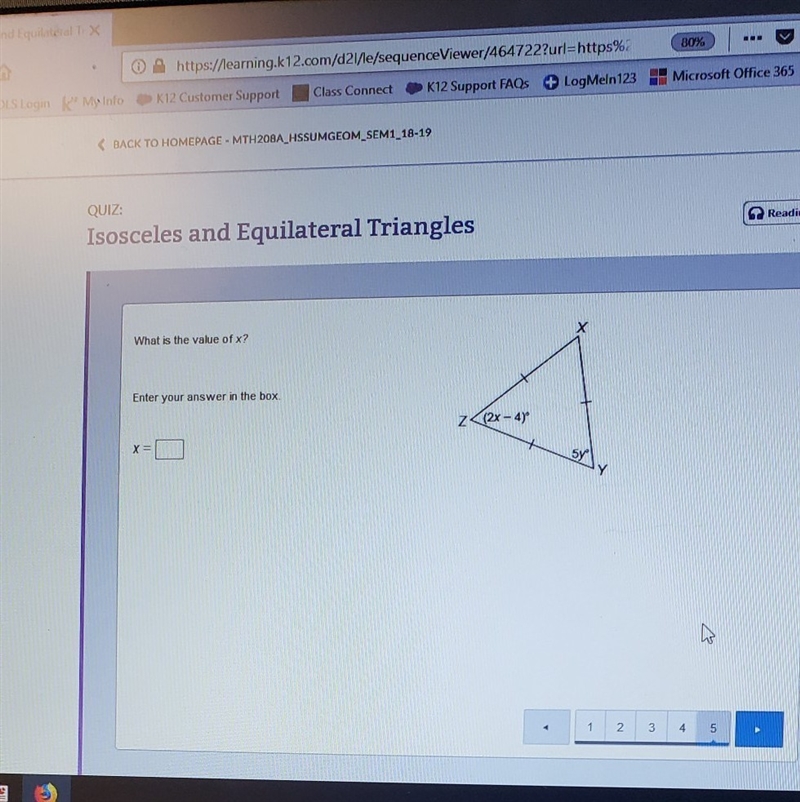 What is the value of x-example-1