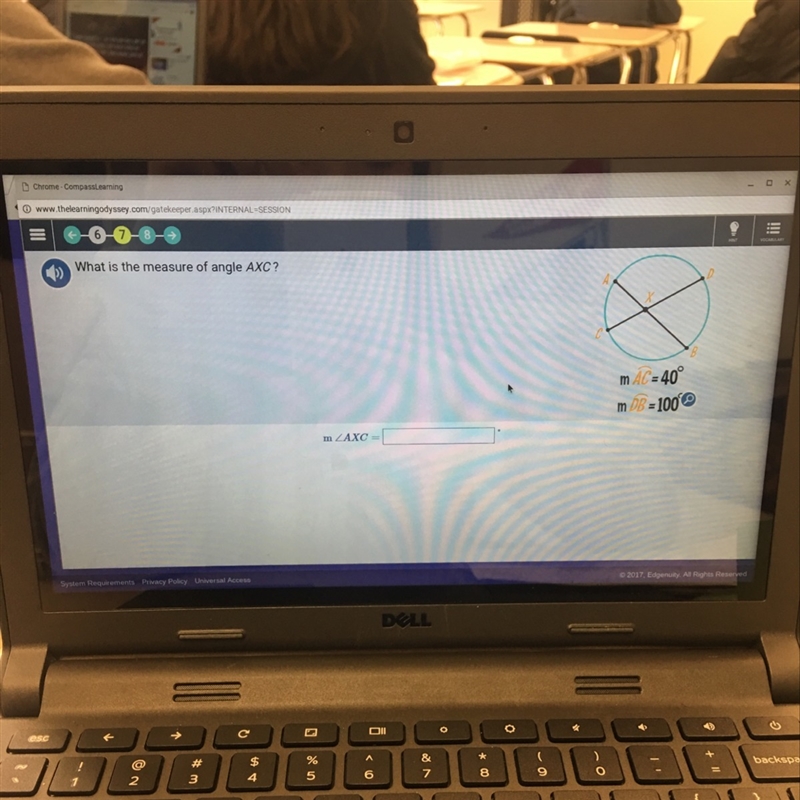 What is the measure angle AXC-example-1