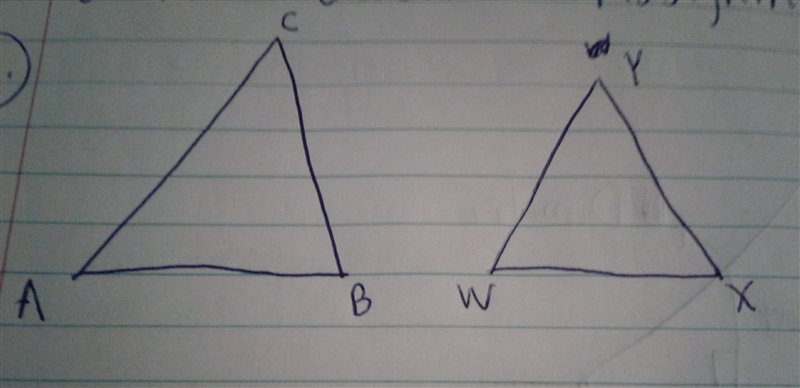 If triangle ABC is similar WXY write a proportionality statement for the ratio of-example-1