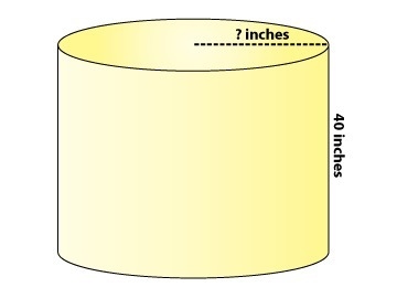 The cylinder shown has a lateral surface area of about 400 square inches. Which answer-example-1