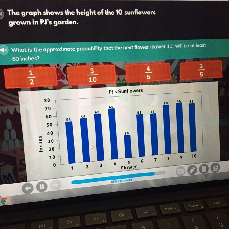 What is the approximate probability that the next flower( flower 11) will be at least-example-1