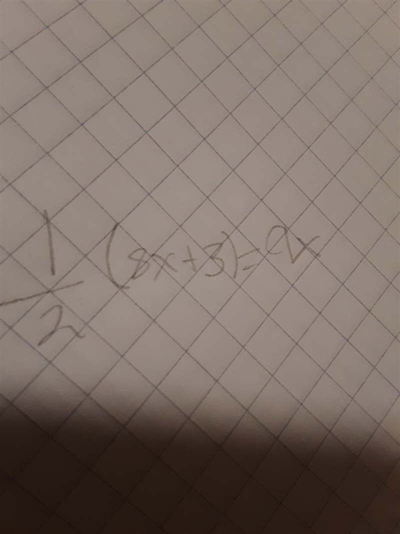 What is 1/2(8x+3)=9x-example-1