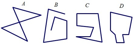 Which of these figures are not polygons? A. A, B B. C, D C. A, C, D D. C-example-1