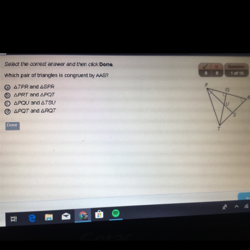 Which pair of triangles is congruent by AAS?-example-1