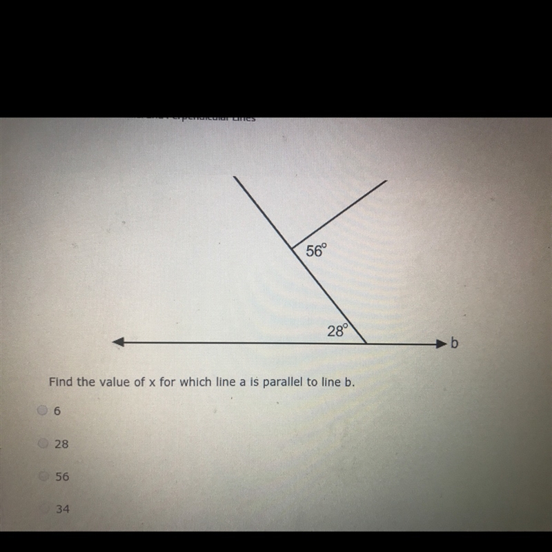 Find the value of x for which line a is parallel to line b-example-1