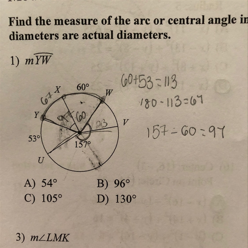 How to find the measure of an arc?-example-1