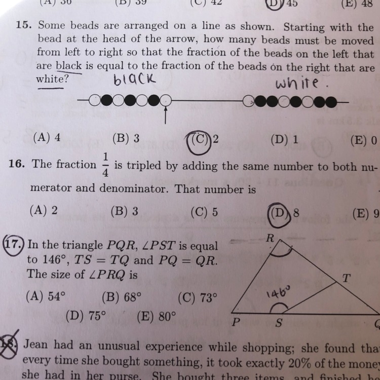 QUESTION 17. PLEASE HELP (POSTED ANOTHER ONE BUT THAT ONE HAS THE TRIANGLE CUT OFF-example-1