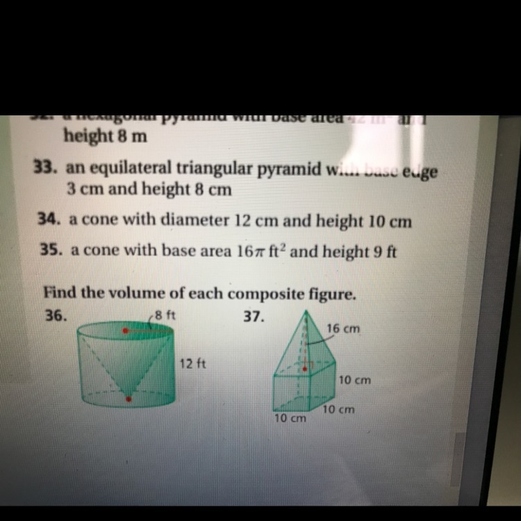 Need help with finding the volume of this cone for #35-example-1