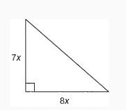 What is the area of this triangle when x = 4 cm?-example-1