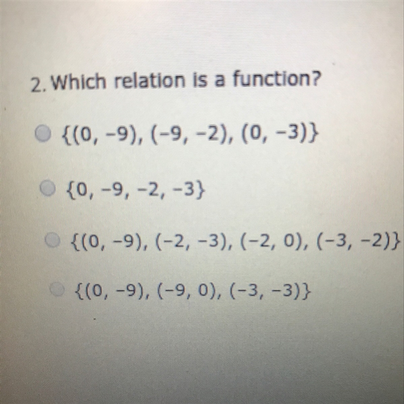 Which relation is a function ?-example-1