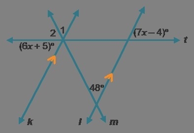 Examine Carmen’s plans for rail lines at a train station. What is the measure of angle-example-1