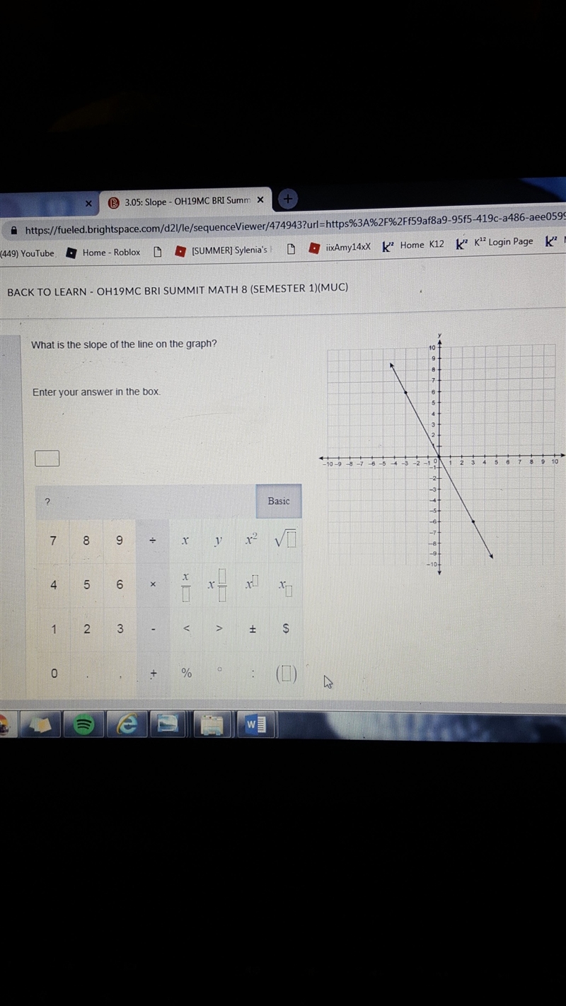 What is the slope of the line on the graph-example-1