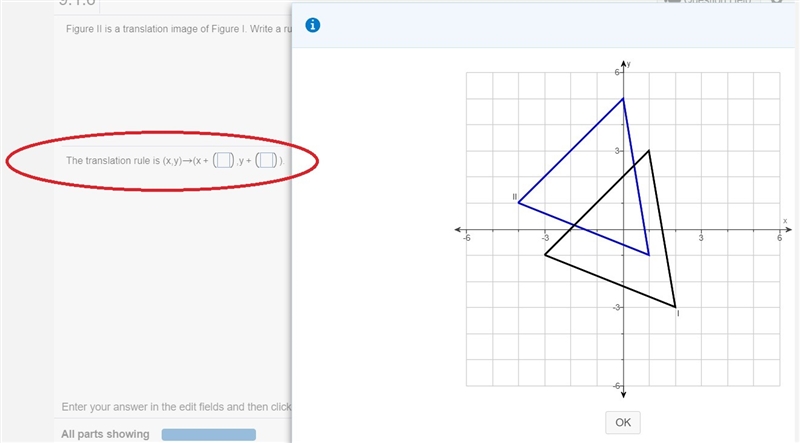 1 question 1 brainleast! Figure II is a translation image of Figure I. Write a rule-example-1