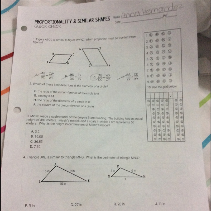 7th grade math! Proportionality and similar shapes PLEASE answer all or as much as-example-1