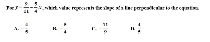 PLEASE HELP Which value represents the slope of a line perpendicular to the equation-example-1