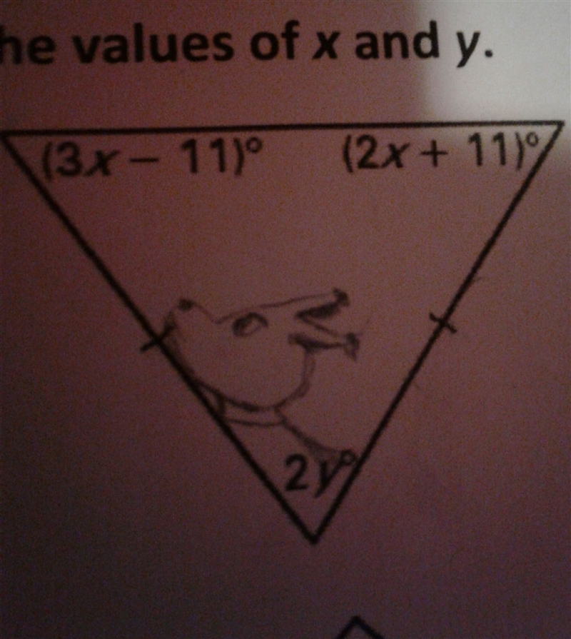 Find the values of x and y-example-1