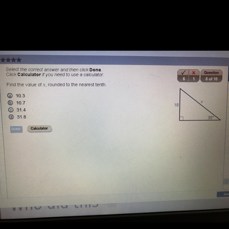 Find the value of x, rounded to the nearest tenth. Correct answers only please..-example-1