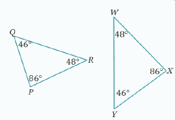 BRIANLIEST!!!!The triangles shown are similar. Which similarity statement expresses-example-1