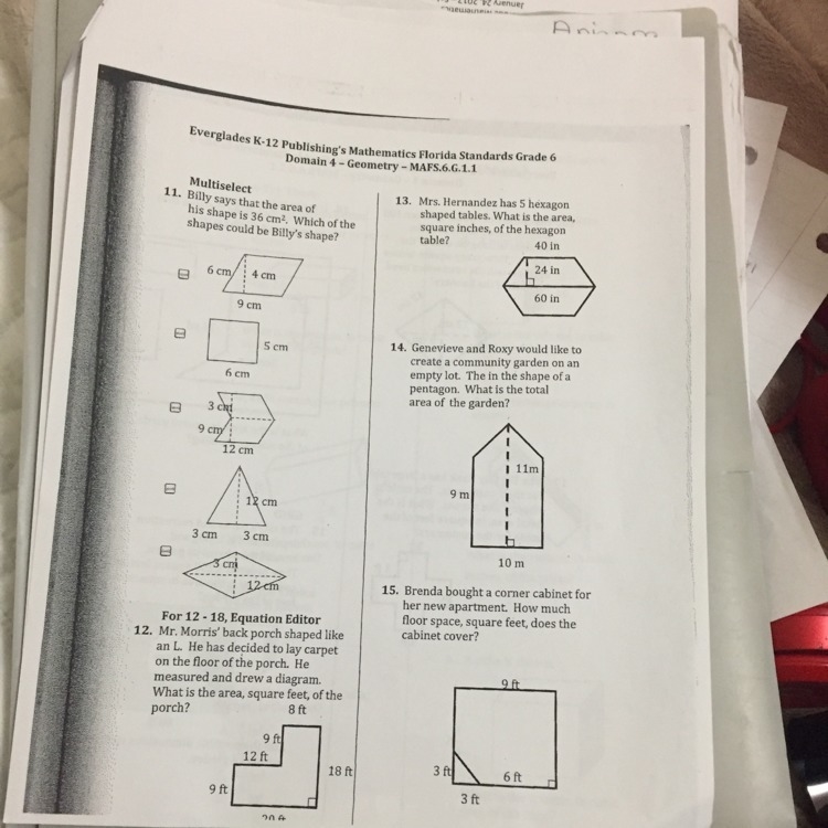 Help with these questions be careful for #12 in the figure the number that is in the-example-1