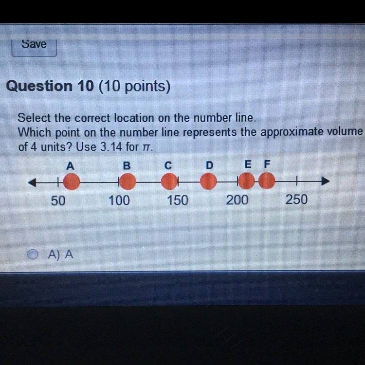 Select the correct location on the number line which point on the number line represents-example-1