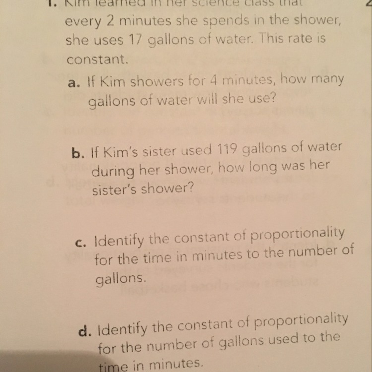 If kim showers for 4 months how many gallons of water will she used-example-1