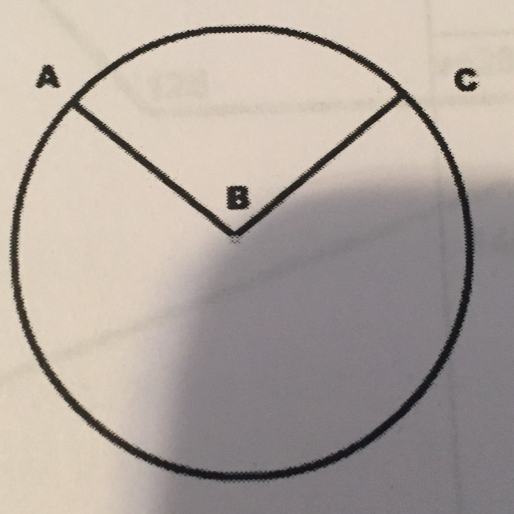 What is the measure of angle ABC below if arc AC measures 98°?-example-1