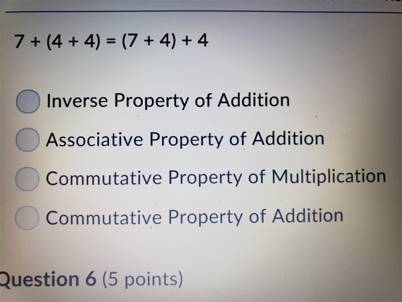 What property is illustrated by the statement? 7 + (4 + 4) = (7 + 4) + 4-example-1