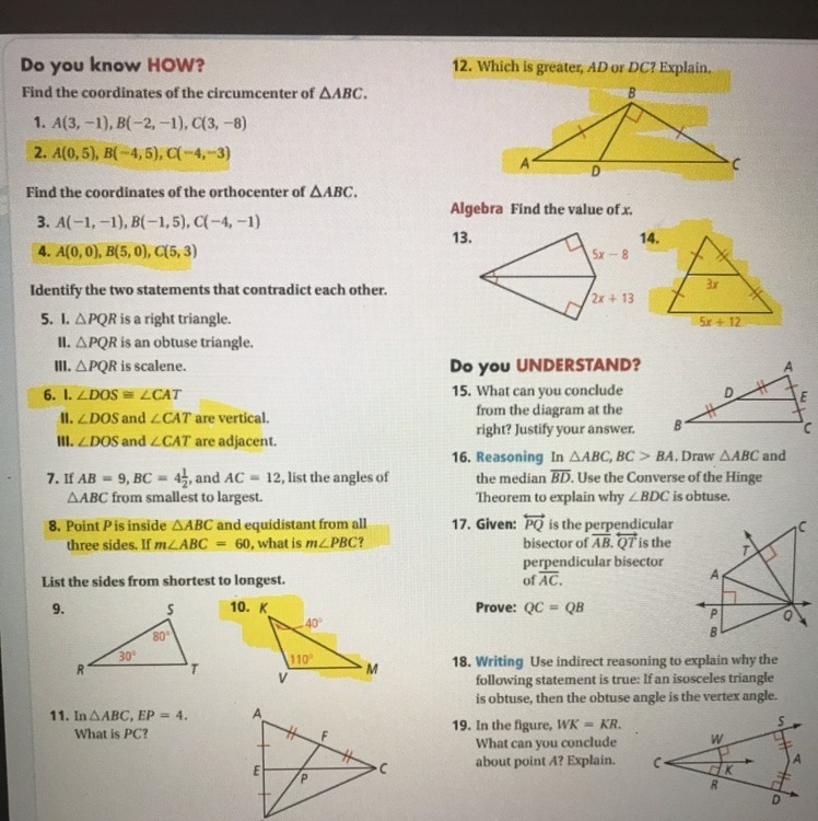 lesson 6 unit 7 triangles sample work for geometry (I just need answers to the highlighted-example-1