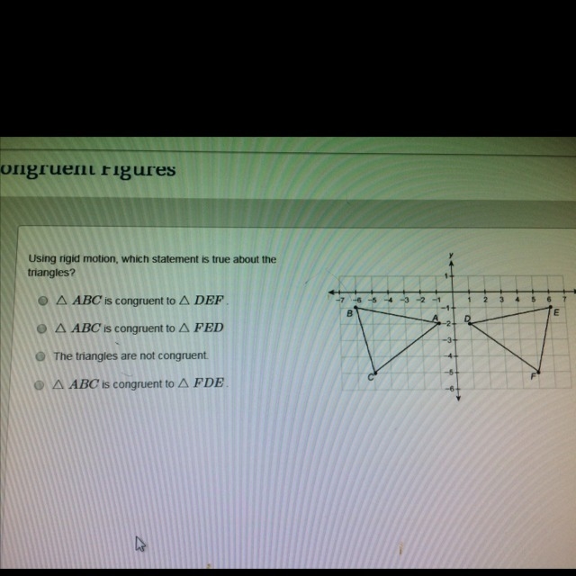 PLEASE HELP ASAP PLEASE Using the rigid motion, which statement is true about the-example-1