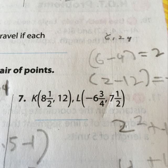 Help me plz Use the distance formula to find the distance between each pair of points-example-1