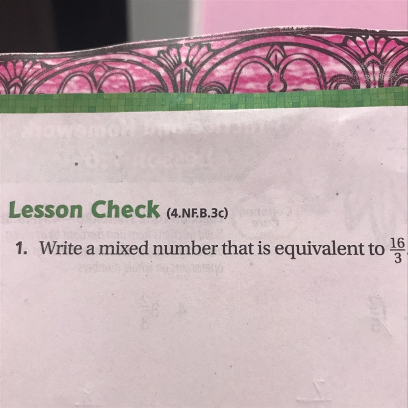 What mixed number is equivalente to 16/3-example-1