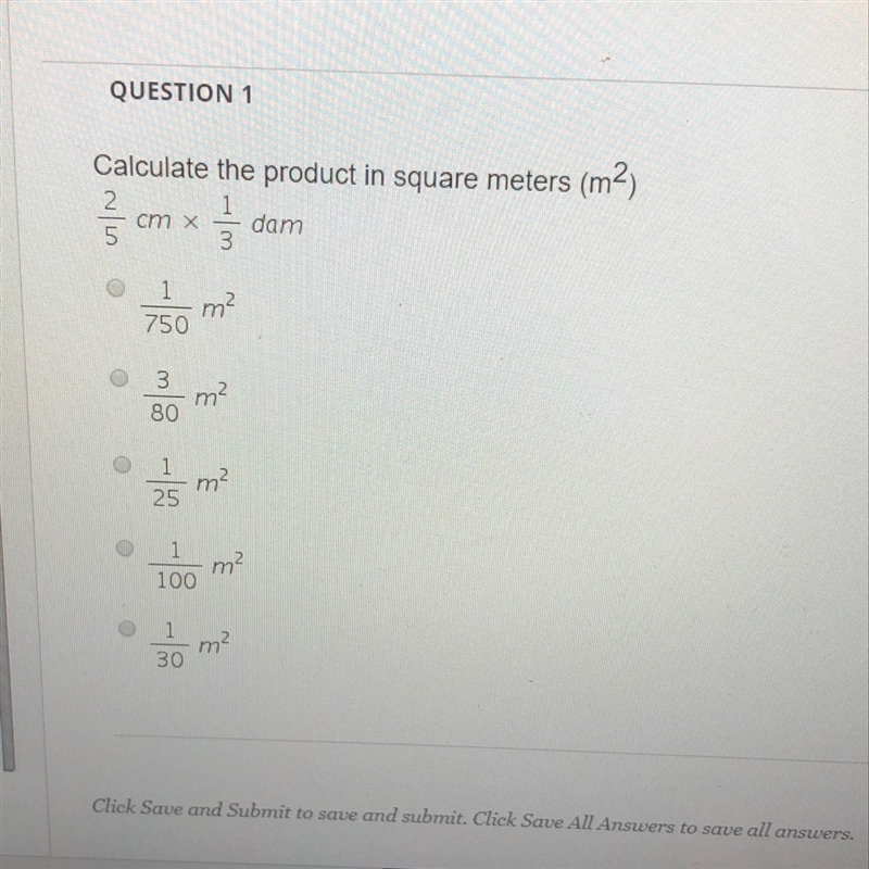 Calculate the product in square (m2)-example-1