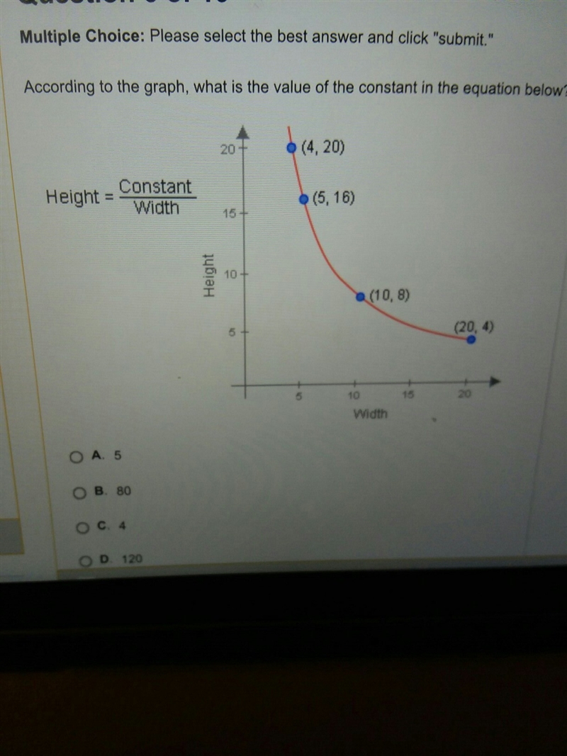 According to the graph what is the value of the constant in the equation below rewritten-example-1