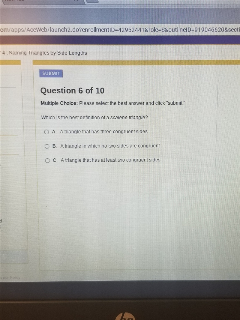 Which is the bedt definition of a scalene triangle-example-1